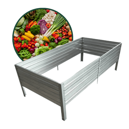Warzywniak – podwyższona grządka – ocynk 150 x 75 x 30 cm Vegano