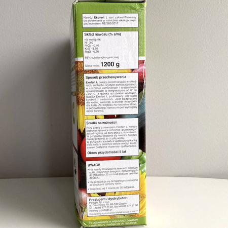 Zielony nawóz organiczny – uniwersalny do warzyw, owoców i roślin ozdobnych – 1,2 kg Ekofert L