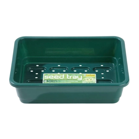 Zestaw: Mała pokrywka do tacy wysiewowej + Mała taca do wysiewu z otworami – zielona - Garland - 23x17 cm