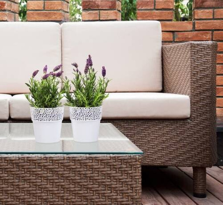 Osłonka Doniczka Ø115 mm Rosa – Biała – Lamela