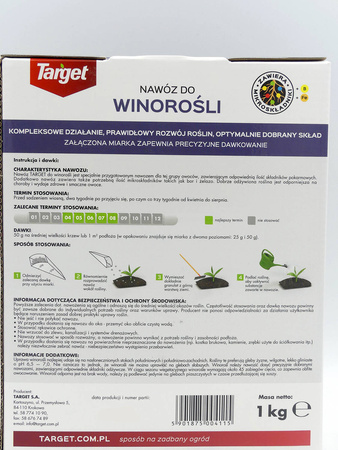 Nawóz do winorośli z mikroelementami – niezbędne składniki dla winogron – 1 kg Target