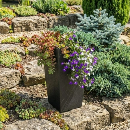 Doniczka czarna SYMPHONY 26x26x50cm Multy Home