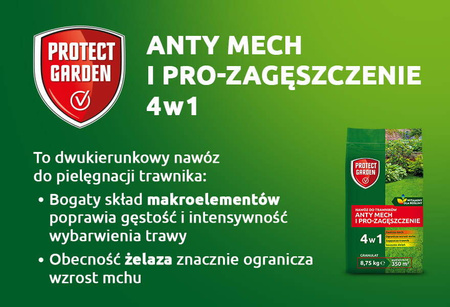Nawóz do trawników 4w1 ANTY MECH + Pro-Zagęszczenie – 8,75 kg Protect Garden