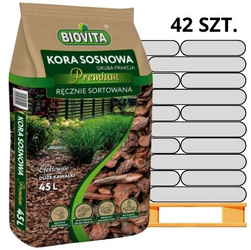 Kora sosnowa Premium 40-90 mm – 42 szt. x 45 l Biovita (paleta)