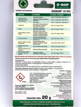 Signum 33 WG – Zwalcza Choroby Grzybowe – 20 g Agrecol