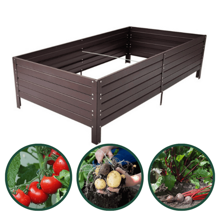 Warzywniak – podwyższona grządka – brąz – Vegano – 150 x 75 x 30 cm