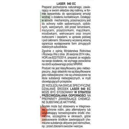 Laser 940 EC na szkodniki w warzywach i roślinach ozdobnych – 50 ml Sumin