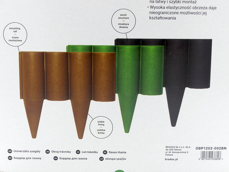 Obrzeże Palisada GRAFITOWE – 2,5 m Bradas