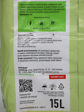 Kompost Eko – BIOAKTYWNY – 15 l Kronen