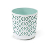 Osłonka Doniczka Ø255 mm Aztek – Jasnoszary/Miętowy – Lamela
