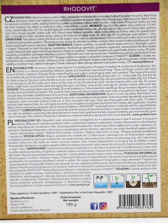 Mikoryza Rhodovit – Do Roślin Wrzosowatych – 100 g Symbiom