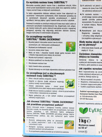 Trawa Do Cienia – Nasiona Otoczkowane – Substral 1 kg