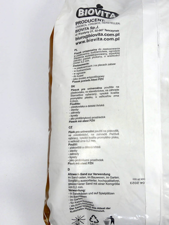 Piasek Uniwersalny – Z Atestem – 20 kg Biovita