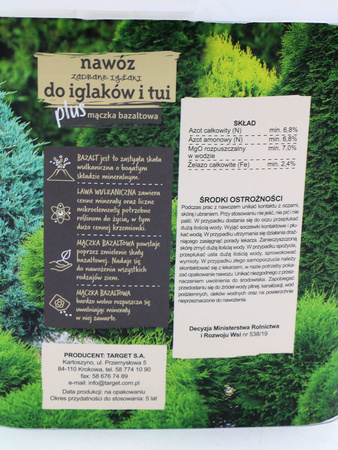 Nawóz do iglaków i tui z mączką bazaltową – zwiększa odporność roślin – 4 kg Target