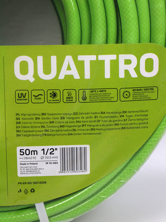 Wąż Ogrodowy QUATTRO – 1/2'' 50 m – 10-063 Cellfast