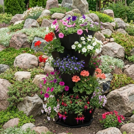 Doniczka do sadzenia roślin 5-piętrowa łupek 37x68cm Multy Home