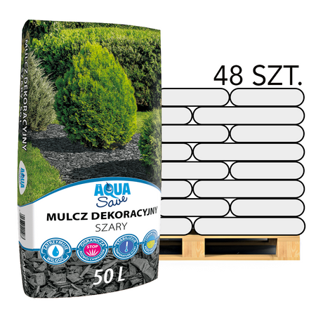 Mulcz Dekoracyjny Aqua Save – Szary – Paleta 48x50 l Agaris