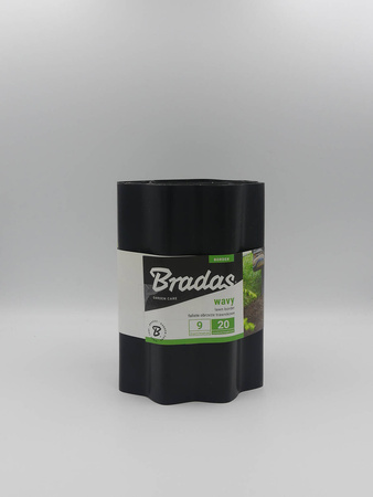 Obrzeże Trawnikowe Faliste CZARNE – 20 cm x 9 m Bradas