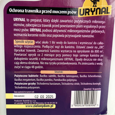 Urynal – Ochrona Trawnika Przed Moczem Psów – 950 ml Zielony Dom