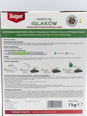 Nawóz do iglaków przeciw brązowieniu igieł – 1 kg Target
