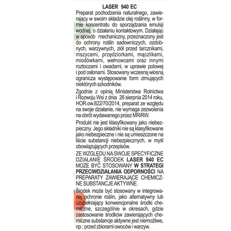 Laser 940 EC na szkodniki w warzywach i roślinach ozdobnych – 25 ml Sumin