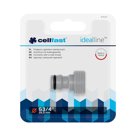 Przyłącze Z Gwintem Zewnętrznym 3/4'' – 50-670 Cellfast