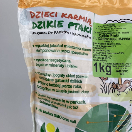 Ziarna Dla Ptaków – Dzieci Karmią Dzikie Ptaki – 1 kg Agronas