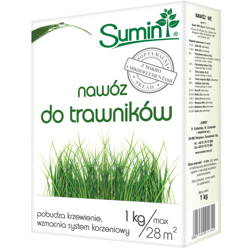 Nawóz do trawników wspiera rozwój systemu korzeniowego – 1 kg Sumin