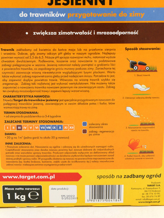 Nawóz jesienny do trawników przygotowujący do zimy – 1 kg Target