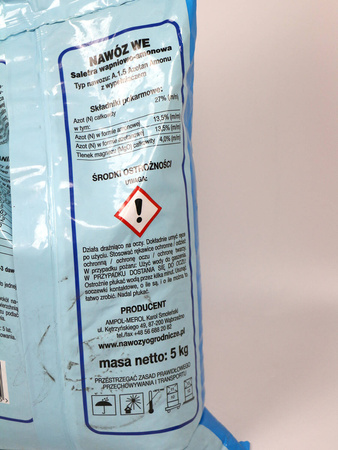 Saletra wapniowo-amonowa – nawóz do warzyw, trawników i drzew owocowych – 5 kg Ogród Start