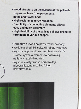 Obrzeże Palisada BRĄZOWE – 2,5 m Bradas