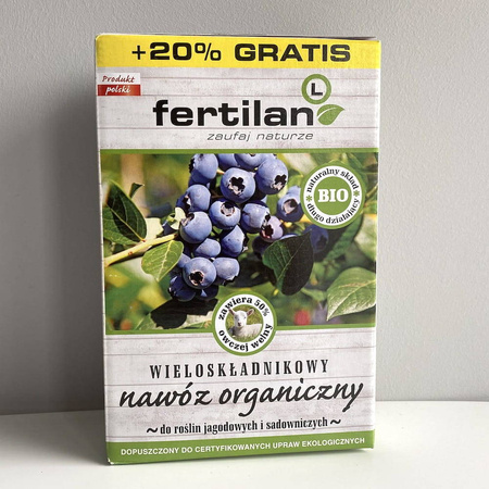 Nawóz wieloskładnikowy organiczny z wełną owczą – do owoców – 1,2 kg Fertilan L
