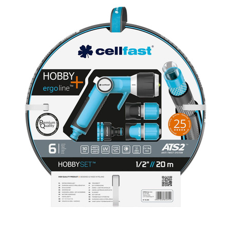 Zestaw HOBBY – Wąż 20 m + Zraszacz + Przyłącza – 16-209 Cellfast