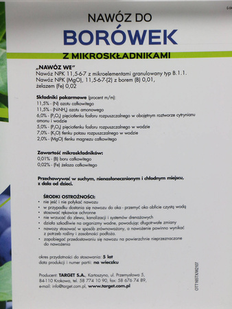 Nawóz do borówek z mikroelementami – 4 kg Target