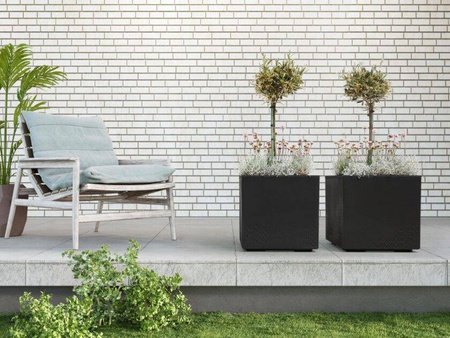 Kwietnik Karo Eco Recycled Beton – Biały – 400x400 mm Lamela