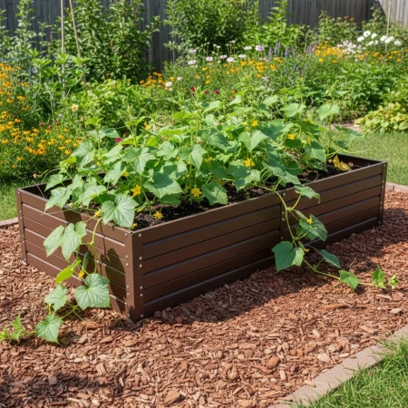 Warzywniak – podwyższona grządka – brąz 150 x 75 x 30 cm Vegano