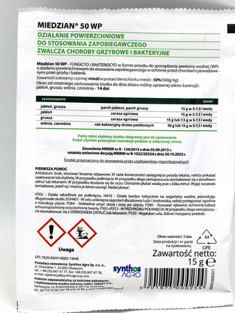 Miedzian 50 WP – Zwalcza Choroby Warzyw i Owoców – 15 g Target