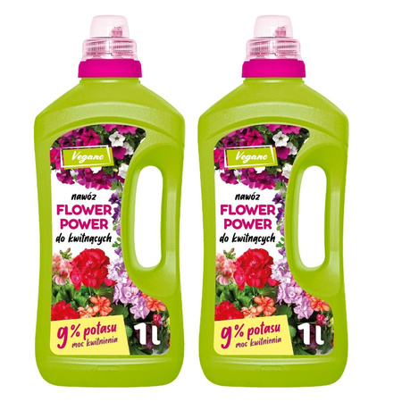 Flower Power nawóz w płynie do roślin kwitnących z potasem – 2 x 1000 ml Vegano