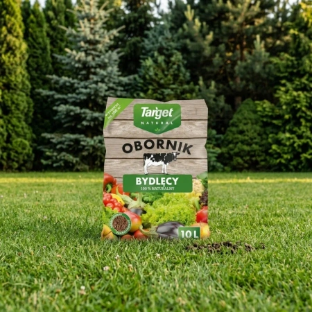 Obornik bydlęcy granulowany – nawóz do warzyw, owoców, roślin doniczkowych i trawnika – 10 l Target