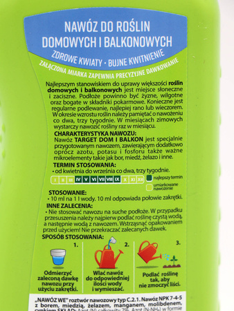Nawóz do roślin domowych i balkonowych w płynie wspierający kwitnienie – 500 ml Target