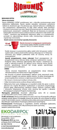 Biohumus Extra nawóz uniwersalny do warzyw, owoców i trawnika – 1,2 l Ekodarpol