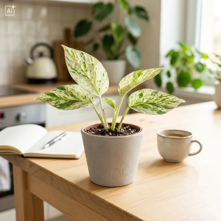 Epipremnum (Epipremnum pinnatum Marble Variegata) – sadzonka rozmiar M