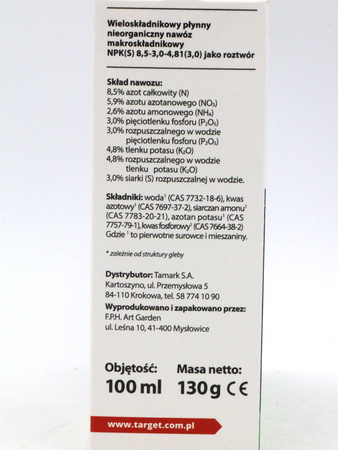 Podłoże pH- – Zakwasza i Zmniejsza pH Gleby – 100 ml Target