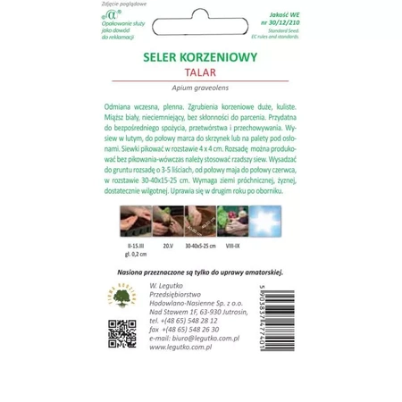 Seler Korzeniowy ‘Talar’ – 1 g Legutko