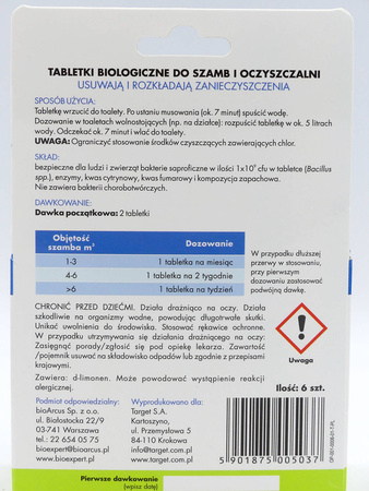 Tabletki Biologiczne Do Szamba i Oczyszczalni – 6 szt. Target