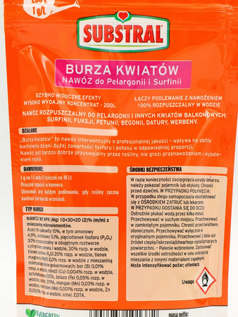 Magiczna Siła nawóz do pelargonii wspierający kwitnienie – 200 g Substral