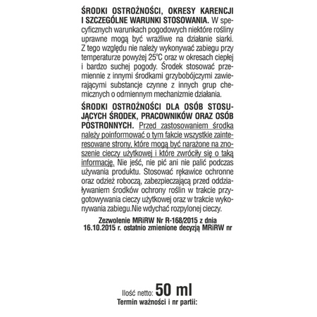 Siarkol 800 SC zwalcza mączniaka – 50 ml Sumin