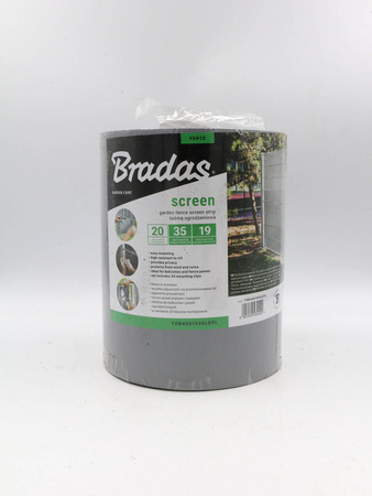 Taśma Ogrodzeniowa – Jasnoszara – 19 cm x 35 m Bradas