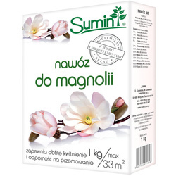 Nawóz do magnolii przeciw żółknięciu liści (chloroza) – wspiera kwitnienie i zwiększa odporność na mróz – 1 kg Sumin