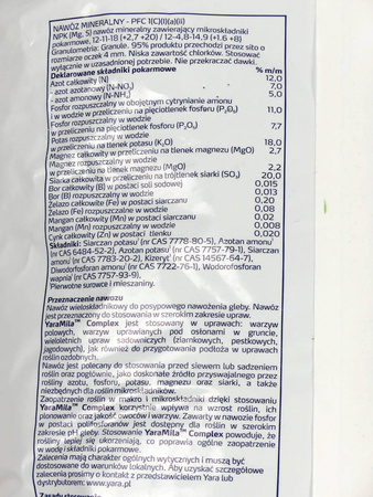 Yara Mila Complex nawóz uniwersalny do warzyw i owoców – 10 kg Yara